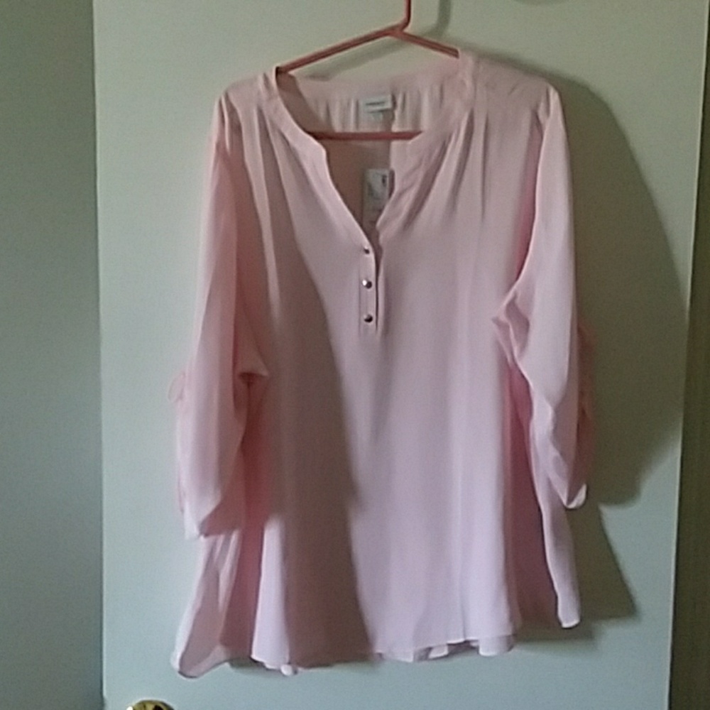 Avenue light pink tunic blouse